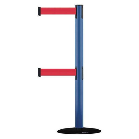 Barrier Post with Belt, 7 1/2 ft Length, 38 in Post Height, No Legend MPN:889T2B-33-23-STD-NO-R5X-C