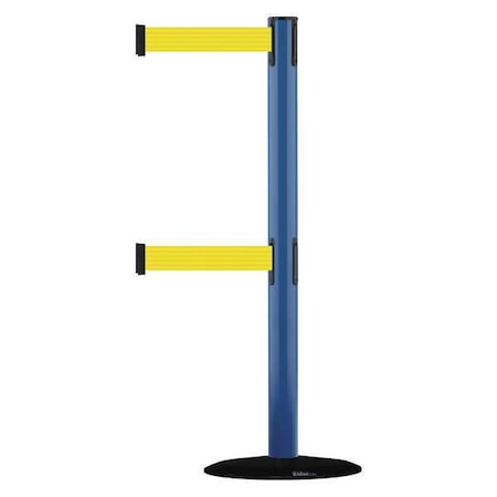 Barrier Post with Belt, 7 1/2 ft Length, 38 in Post Height, No Legend MPN:889T2B-33-23-STD-NO-Y5X-C