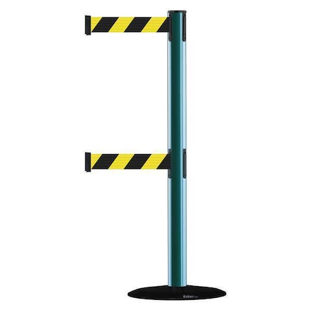 Barrier Post with Belt, 7 1/2 ft Length, 38 in Post Height, No Legend MPN:889T2B-33-28-STD-NO-D4X-C