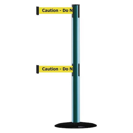 Barrier Post with Belt, 7 1/2 ft Length, 38 in Post Height, Caution Do Not Enter MPN:889T2B-33-28-STD-NO-YAX-C