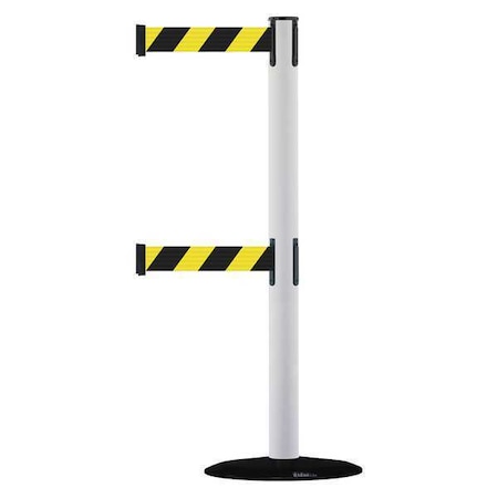 Barrier Post with Belt, 7 1/2 ft Length, 38 in Post Height, No Legend MPN:889T2B-33-32-STD-NO-D4X-C