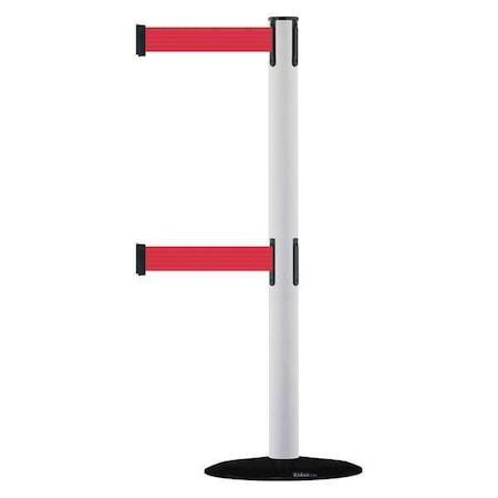 Barrier Post with Belt, 7 1/2 ft Length, 38 in Post Height, No Legend MPN:889T2B-33-32-STD-NO-R5X-C