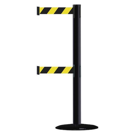 Barrier Post with Belt, 7 1/2 ft Length, 38 in Post Height, No Legend MPN:889T2B-33-33-STD-NO-D4X-C
