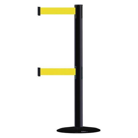 Barrier Post with Belt, 7 1/2 ft Length, 38 in Post Height, No Legend MPN:889T2B-33-33-STD-NO-Y5X-C