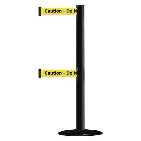 Barrier Post with Belt, 7 1/2 ft Length, 38 in Post Height, Caution Do Not Enter MPN:889T2B-33-33-STD-NO-YAX-C