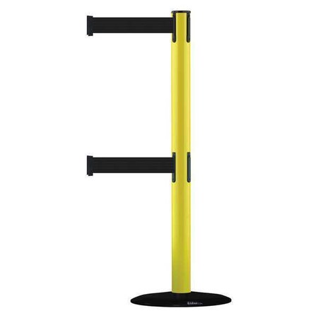Barrier Post with Belt, 7 1/2 ft Length, 38 in Post Height, No Legend MPN:889T2B-33-35-STD-NO-B9X-C