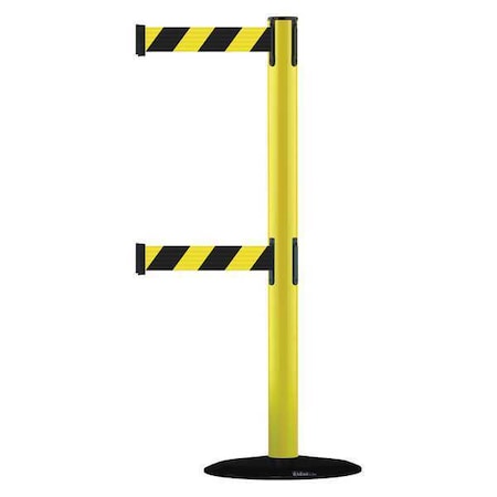 Barrier Post with Belt, 7 1/2 ft Length, 38 in Post Height, No Legend MPN:889T2B-33-35-STD-NO-D4X-C