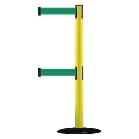 Barrier Post with Belt, 7 1/2 ft Length, 38 in Post Height, No Legend MPN:889T2B-33-35-STD-NO-G6X-C