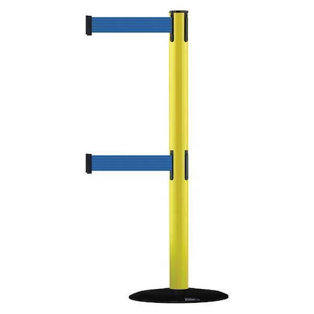 Barrier Post with Belt, 7 1/2 ft Length, 38 in Post Height, No Legend MPN:889T2B-33-35-STD-NO-L5X-C