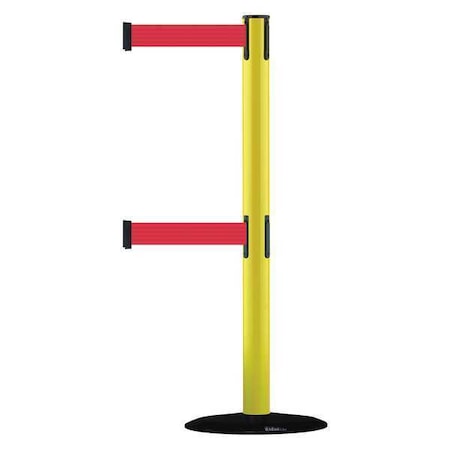 Barrier Post with Belt, 7 1/2 ft Length, 38 in Post Height, No Legend MPN:889T2B-33-35-STD-NO-R5X-C