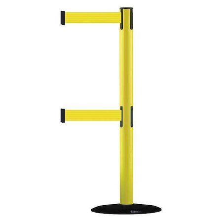 Barrier Post with Belt, 7 1/2 ft Length, 38 in Post Height, No Legend MPN:889T2B-33-35-STD-NO-Y5X-C