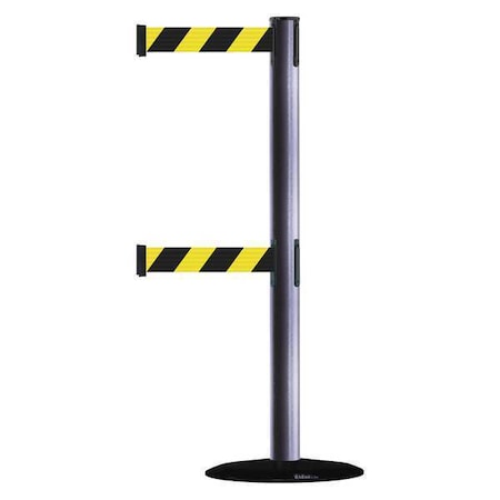 Barrier Post with Belt, 7 1/2 ft Length, 38 in Post Height, No Legend MPN:889T2B-33-73-STD-NO-D4X-C