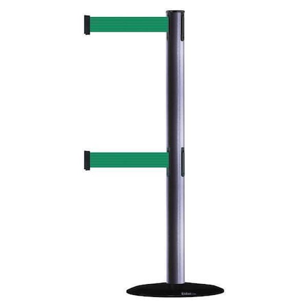 Barrier Post with Belt, 7 1/2 ft Length, 38 in Post Height, No Legend MPN:889T2B-33-73-STD-NO-G6X-C