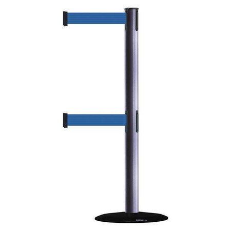 Barrier Post with Belt, 7 1/2 ft Length, 38 in Post Height, No Legend MPN:889T2B-33-73-STD-NO-L5X-C