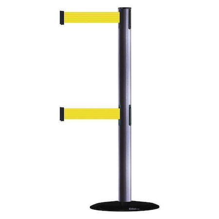 Barrier Post with Belt, 7 1/2 ft Length, 38 in Post Height, No Legend MPN:889T2B-33-73-STD-NO-Y5X-C