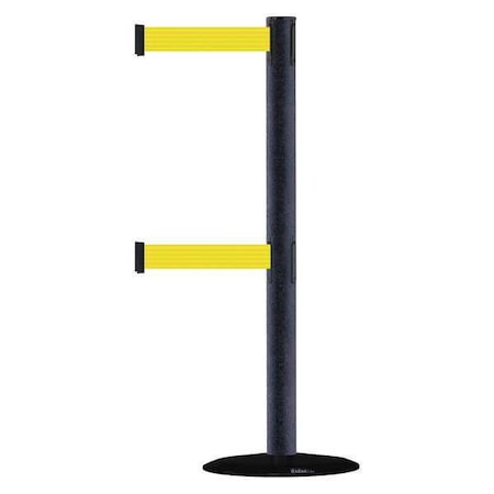 Barrier Post with Belt, 7 1/2 ft Length, 38 in Post Height, No Legend MPN:889T2B-33-89-STD-NO-Y5X-C