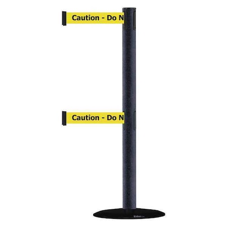 Barrier Post with Belt, 7 1/2 ft Length, 38 in Post Height, Caution Do Not Enter MPN:889T2B-33-89-STD-NO-YAX-C
