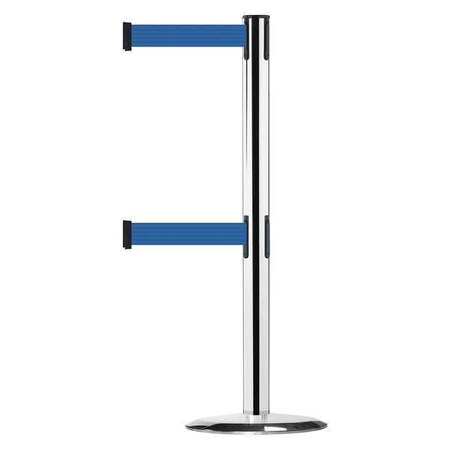 Barrier Post with Belt, 7 1/2 ft Length, 38 in Post Height, No Legend MPN:889T2U-1P-1P-STD-NO-L5X-C