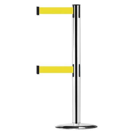 Barrier Post with Belt, 7 1/2 ft Length, 38 in Post Height, No Legend MPN:889T2U-1P-1P-STD-NO-Y5X-C
