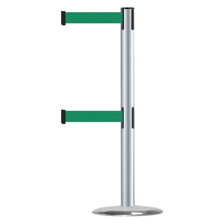 Barrier Post with Belt, 7 1/2 ft Length, 38 in Post Height, No Legend MPN:889T2U-1S-1S-STD-NO-G6X-C