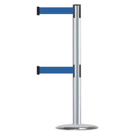 Barrier Post with Belt, 7 1/2 ft Length, 38 in Post Height, No Legend MPN:889T2U-1S-1S-STD-NO-L5X-C