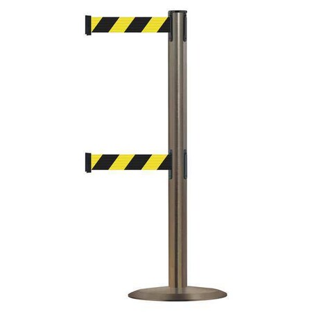 Barrier Post with Belt, 7 1/2 ft Length, 38 in Post Height, No Legend MPN:889T2U-3S-3S-STD-NO-D4X-C