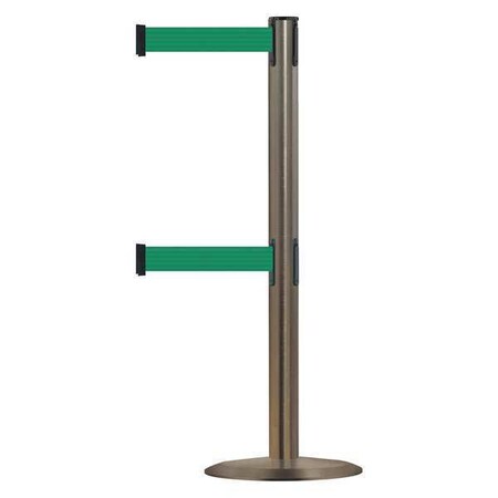 Barrier Post with Belt, 7 1/2 ft Length, 38 in Post Height, No Legend MPN:889T2U-3S-3S-STD-NO-G6X-C