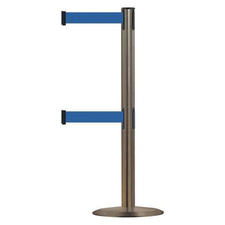 Barrier Post with Belt, 7 1/2 ft Length, 38 in Post Height, No Legend MPN:889T2U-3S-3S-STD-NO-L5X-C