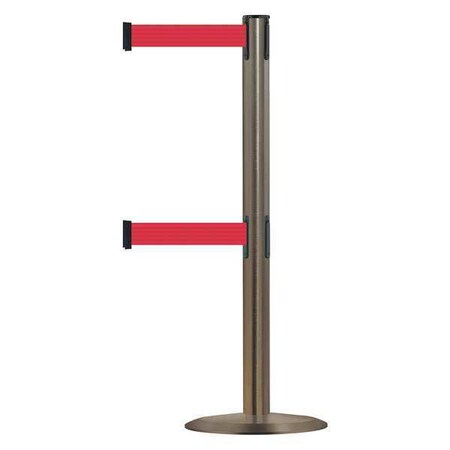 Barrier Post with Belt, 7 1/2 ft Length, 38 in Post Height, No Legend MPN:889T2U-3S-3S-STD-NO-R5X-C