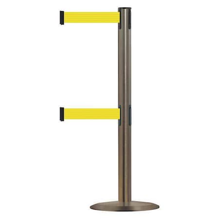 Barrier Post with Belt, 7 1/2 ft Length, 38 in Post Height, No Legend MPN:889T2U-3S-3S-STD-NO-Y5X-C
