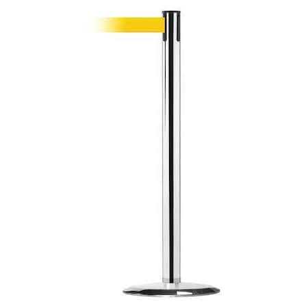 Barrier Post with Belt, 13 ft Length, 38 in Post Height, No Legend, Polished chrome MPN:889U-1P-1P-MAX-NO-Y5X-C