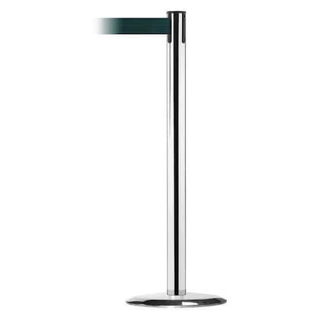 Barrier Post with Belt, 7 1/2 ft Length, 38 in Post Height, No Legend, Polished chrome MPN:889U-1P-1P-STD-NO-G6X-C