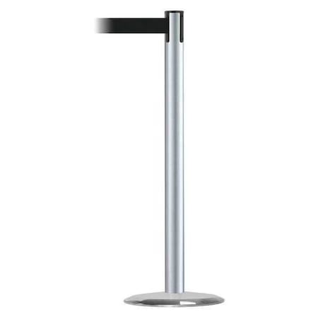 Barrier Post with Belt, 7 1/2 ft Length, 38 in Post Height, No Legend, Satin Chrome MPN:889U-1S-1S-STD-NO-B9X-C