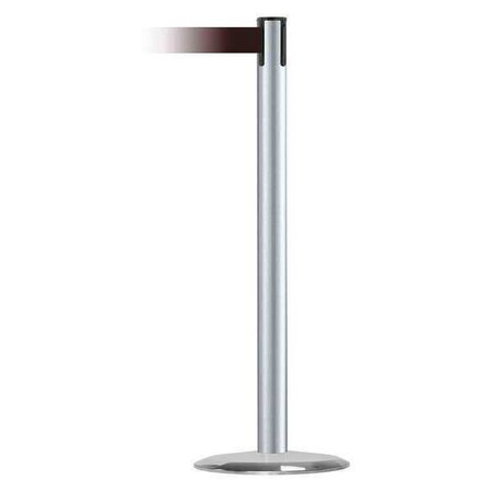 Barrier Post with Belt, 7 1/2 ft Length, 38 in Post Height, No Legend, Satin Chrome MPN:889U-1S-1S-STD-NO-R7X-C