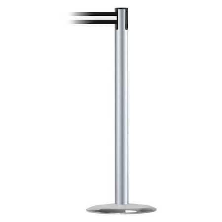Barrier Post with Belt, 7 1/2 ft Length, 38 in Post Height, No Legend, Satin Chrome MPN:889U-1S-1S-STD-NO-S3X-C