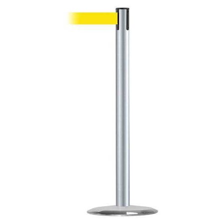 Barrier Post with Belt, 7 1/2 ft Length, 38 in Post Height, No Legend, Satin Chrome MPN:889U-1S-1S-STD-NO-Y5X-C