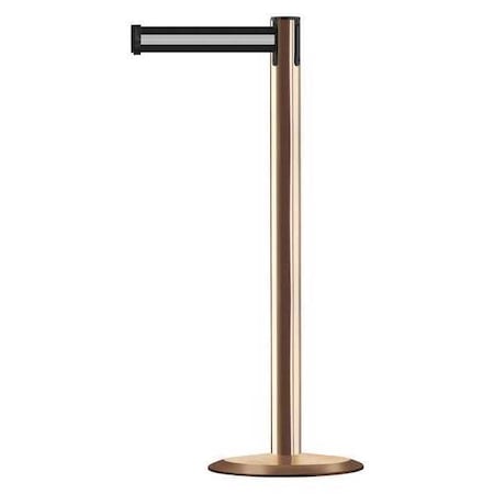 Barrier Post with Belt, 13 ft Length, 38 in Post Height, No Legend, Polished Brass MPN:889U-2P-2P-MAX-NO-S3X-C