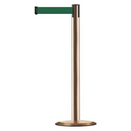Barrier Post with Belt, 7 1/2 ft Length, 38 in Post Height, No Legend, Polished Brass MPN:889U-2P-2P-STD-NO-G7X-C