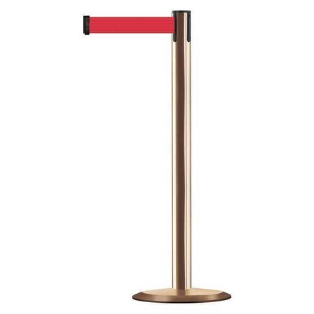 Barrier Post with Belt, 7 1/2 ft Length, 38 in Post Height, No Legend, Polished Brass MPN:889U-2P-2P-STD-NO-R5X-C