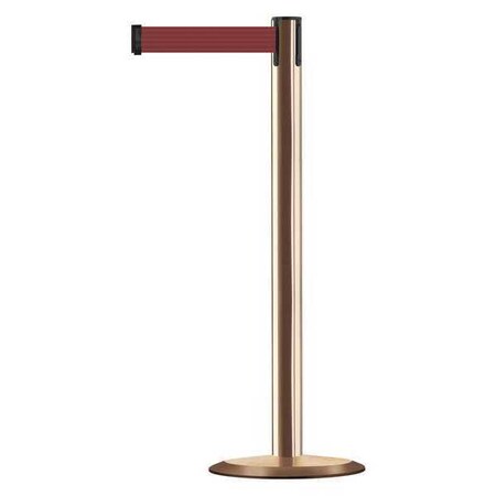 Barrier Post with Belt, 7 1/2 ft Length, 38 in Post Height, No Legend, Polished Brass MPN:889U-2P-2P-STD-NO-R7X-C