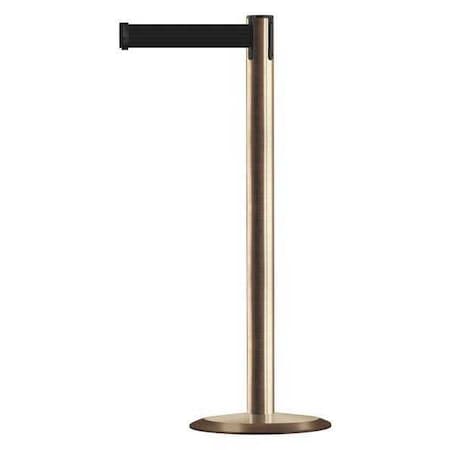 Barrier Post with Belt, 7 1/2 ft Length, 38 in Post Height, No Legend, Satin Brass MPN:889U-2S-2S-STD-NO-B9X-C