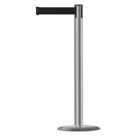 Barrier Post with Belt, 13 ft Length, 38 in Post Height, No Legend, Polished Stainless Steel MPN:889U-3P-3P-MAX-NO-B9X-C