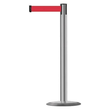 Barrier Post with Belt, 13 ft Length, 38 in Post Height, No Legend, Polished Stainless Steel MPN:889U-3P-3P-MAX-NO-R5X-C