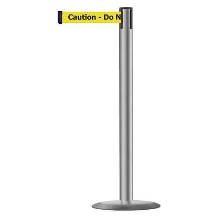 Barrier Post with Belt, 7 1/2 ft Length, 38 in Post Height, Caution Do Not Enter MPN:889U-3P-3P-STD-NO-YAX-C