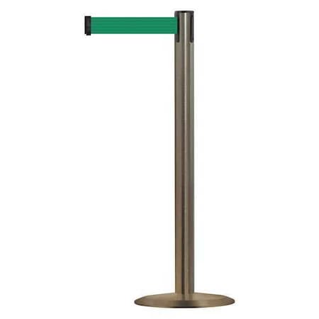 Barrier Post with Belt, 13 ft Length, 38 in Post Height, No Legend, Satin Stainless Steel MPN:889U-3S-3S-MAX-NO-G6X-C