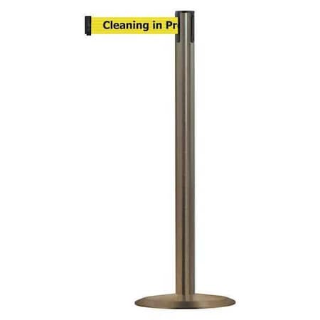Barrier Post with Belt, 13 ft Length, 38 in Post Height, Cleaning in Progress MPN:889U-3S-3S-MAX-NO-YCX-C