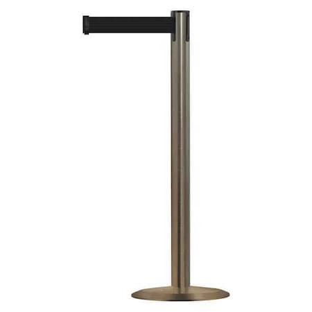 Barrier Post with Belt, 7 1/2 ft Length, 38 in Post Height, No Legend, Satin Stainless Steel MPN:889U-3S-3S-STD-NO-B9X-C