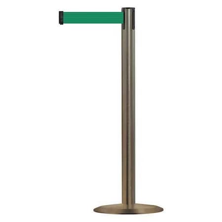 Barrier Post with Belt, 7 1/2 ft Length, 38 in Post Height, No Legend, Satin Stainless Steel MPN:889U-3S-3S-STD-NO-G6X-C