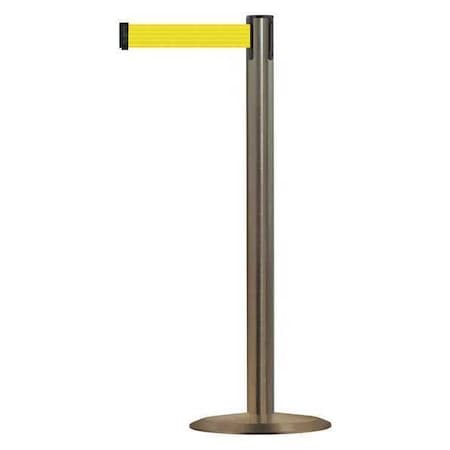 Barrier Post with Belt, 7 1/2 ft Length, 38 in Post Height, No Legend, Satin Stainless Steel MPN:889U-3S-3S-STD-NO-Y5X-C