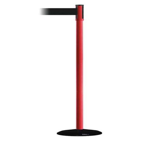 Barrier Post with Belt, Black, 13 ft Length, 38 in Post Height, No Legend, Basics MPN:890B-33-21-21-MAX-NO-B9X-C